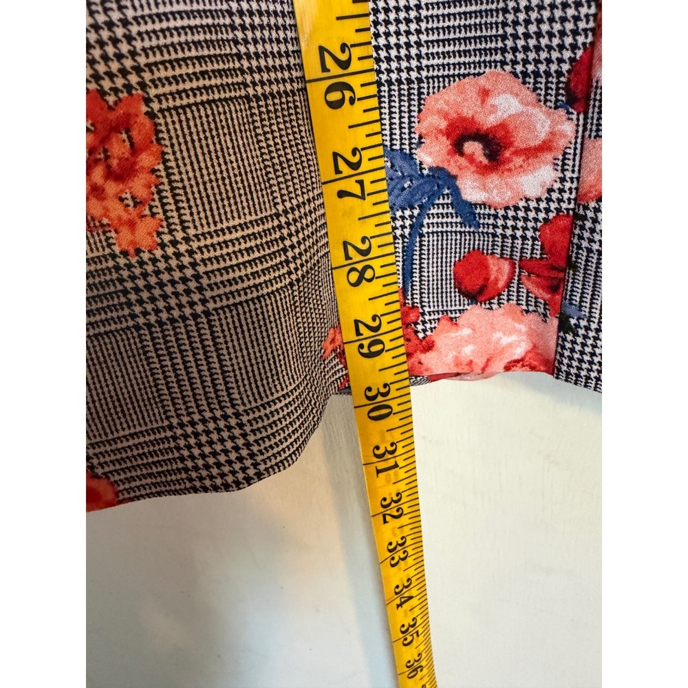 SOHO Apparel Ltd Womens Blazer Jacket Size M Plaid Floral Open Front Long Sleeve - Picture 5 of 7